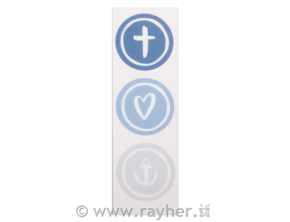 Wax motif Faith Love Hoperoyal blue9.5x3cm, tab-bag 1pc