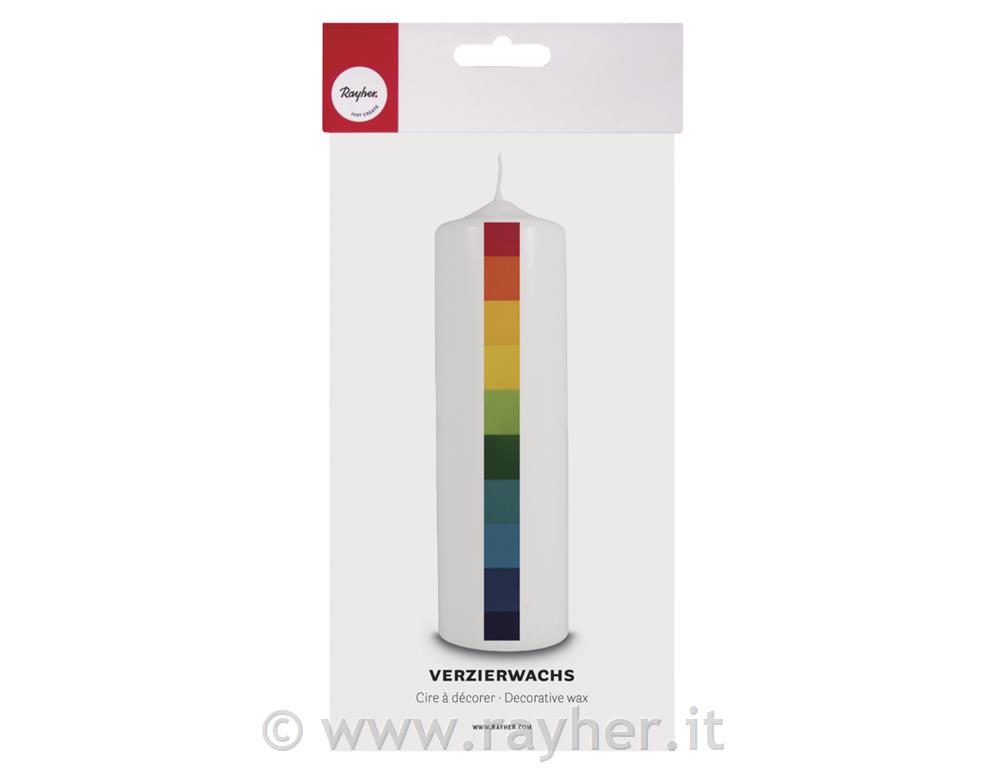 Wax foil Rainbow set10x5cm, 10 colours assort.,tab-bag 10pcs