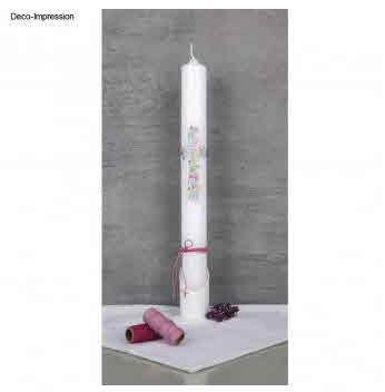 Wax motif Floral Cross, coloured, 6.5x12