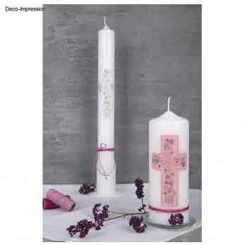 Wax motif Floral Cross, coloured, 6.5x12