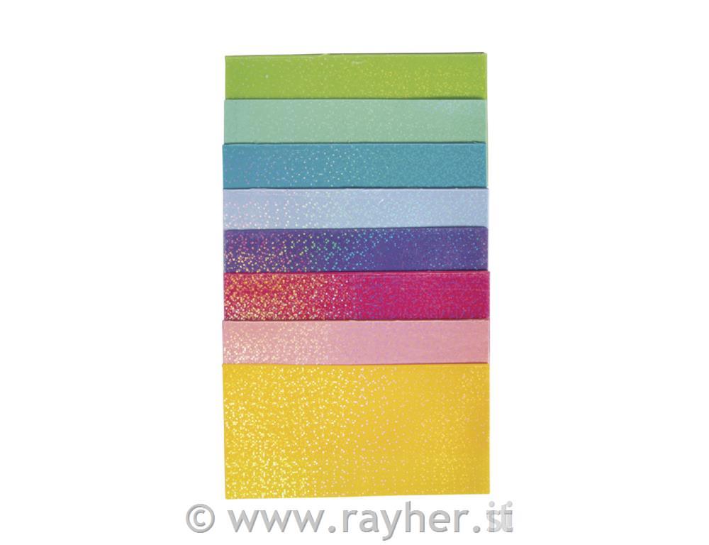 Foglio di cera con glitter, set 8,10x5cm