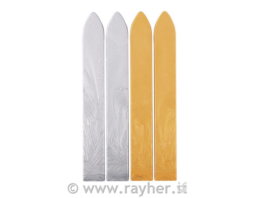 Pečatni vosek, 4 kosi zlat+srebrn