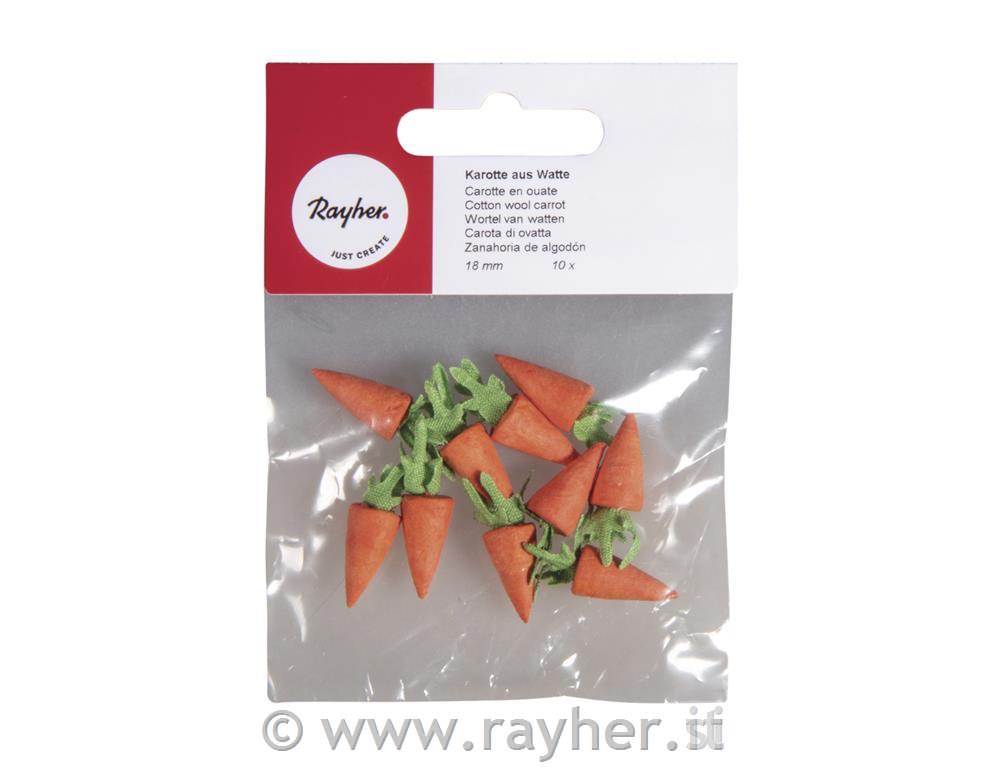 Cotton wool carrot, 18 mm, tab-bag 10 pc
