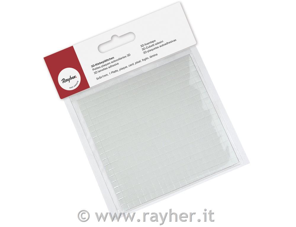 3D-Cubetti adesivi5x5x1mm, foglio 100x100x1 mm