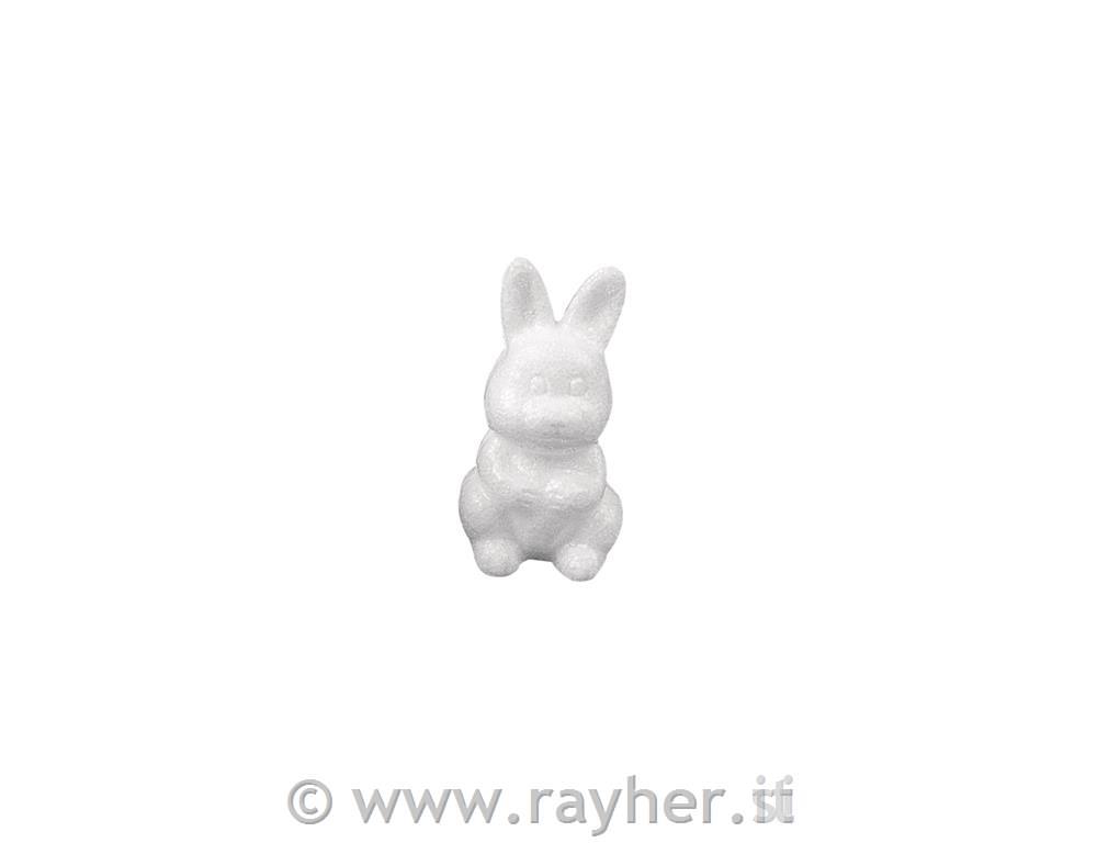 Coniglio di polistirolo in piedi, 8 cm