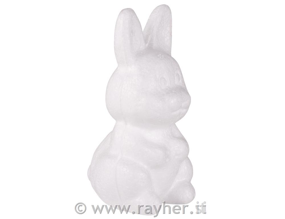 Coniglio di polistirolo in piedi, 8 cm
