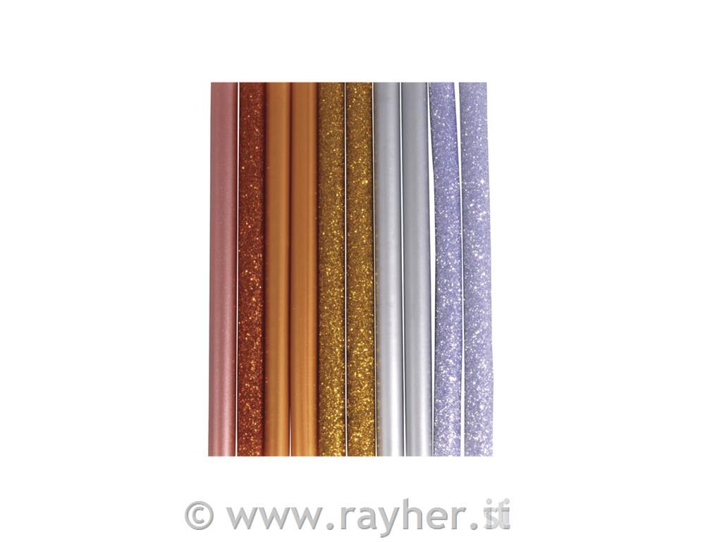 Lepilni vložki z blešč., mešane b.,fi 7,4mm, 10 cm, 10 kom