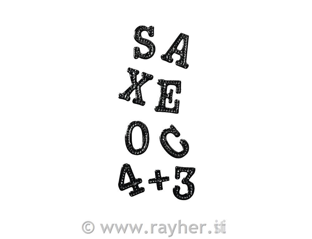 Motivo adesivo "Numeri+lettere"foglio 10x24,5 cmnero