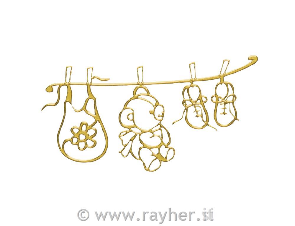 Sticker: Baby´s world, gold, sheet 10x24