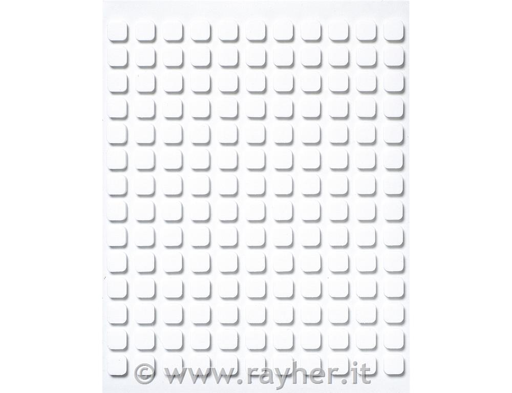 dischetti adesivi 3D6,5x6,5x2 mm, busta 1 foglio = 154 pz.