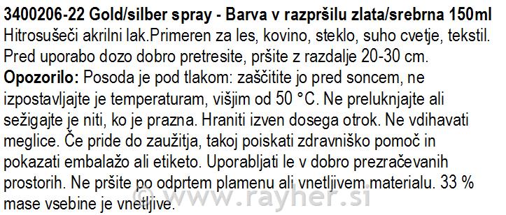 Spray p. decoro, adatto per polistirolobomboletta 150 ml, senza FCKWargento