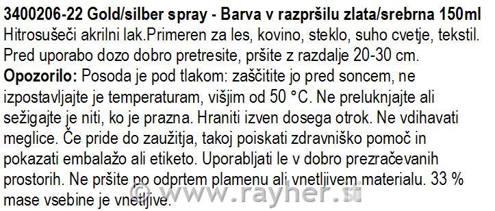 Spray p. decoro, adatto per polistirolobomboletta 150 ml, senza FCKWargento