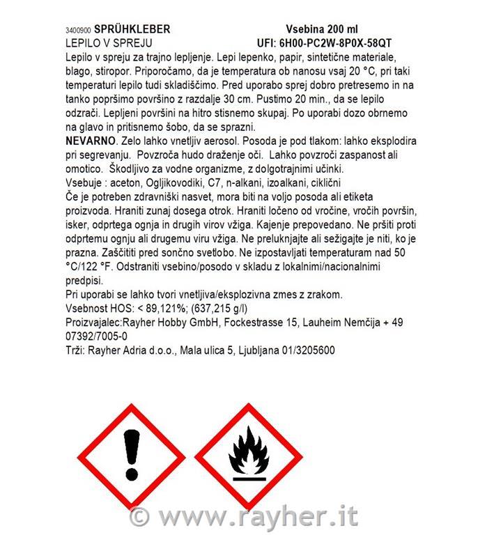 Glue spray, bottle 200 ml