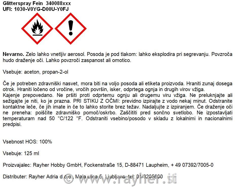 Spray glitterato finebomboletta 125mlargento