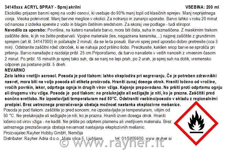 Sprej akrilni, sv.siv, 200 ml