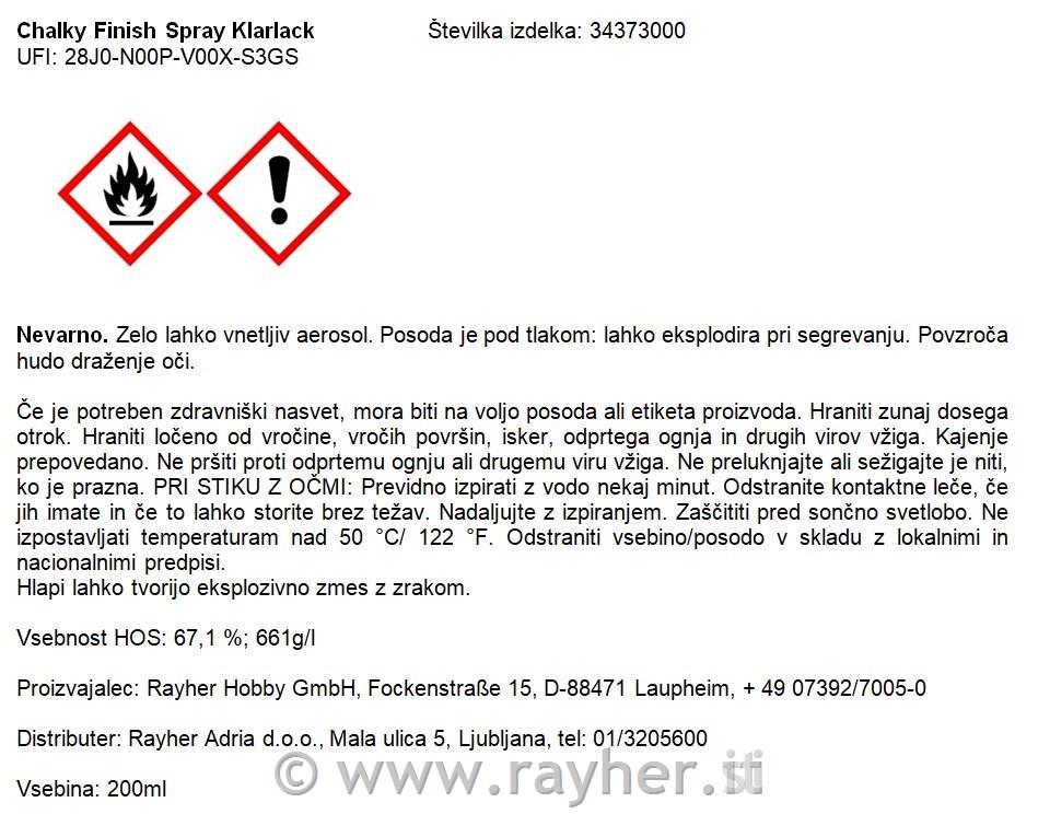 Sprej Chalky Finish, zašč.lak, 400 ml,