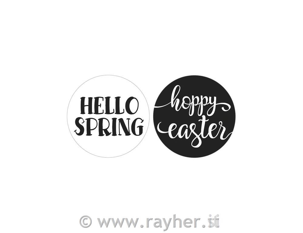 Hello Spring,hoppy easter, 3cm o, tab-bag 2pcs