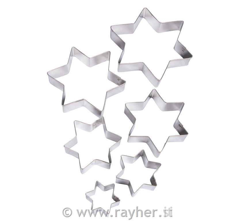 Formine stella p. deco, 3-9 cm, set 6pz