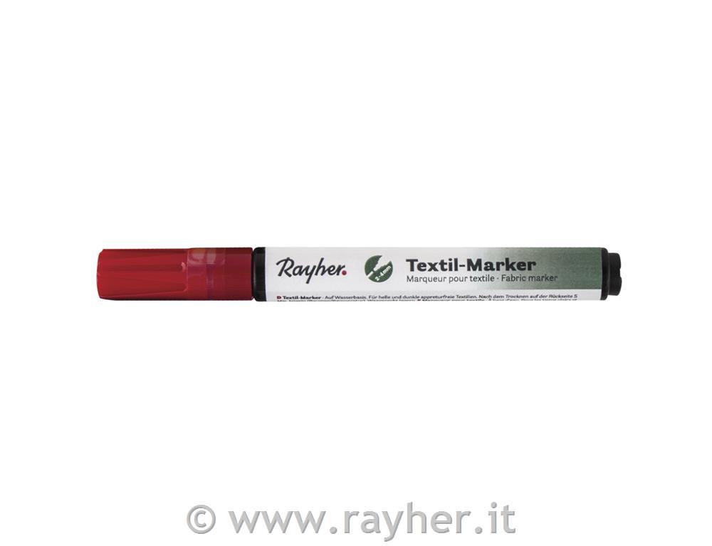 Flomaster za tekstil, prekr., rdeč, 2-4 mm