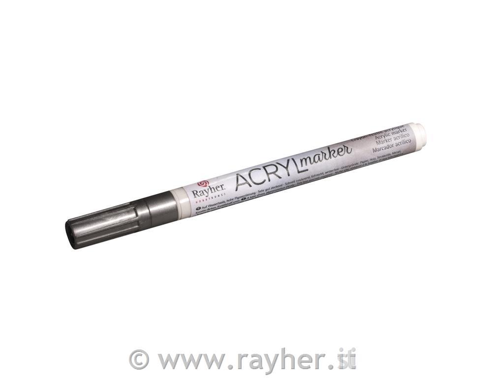 Marker acrilicopunta tonda 1-2mm, con valvolaargento