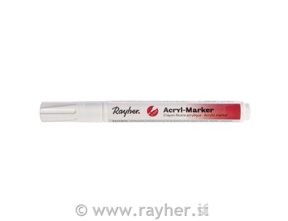 Flomaster akrilni, bel, 2-4 mm