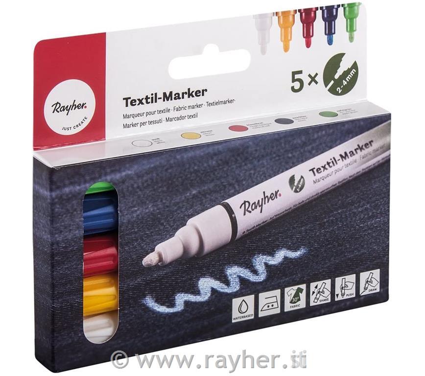 Set flomastri za svetel in temen tekstil 2-4 mm 5 kosov