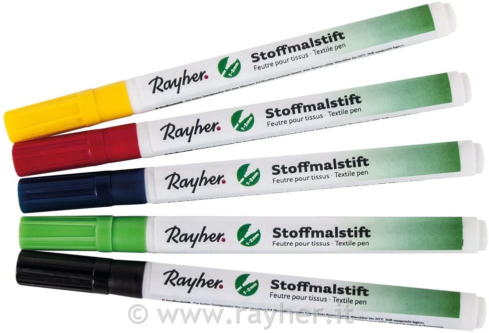 Set pennarelli tessuto, punta fineset 5pz