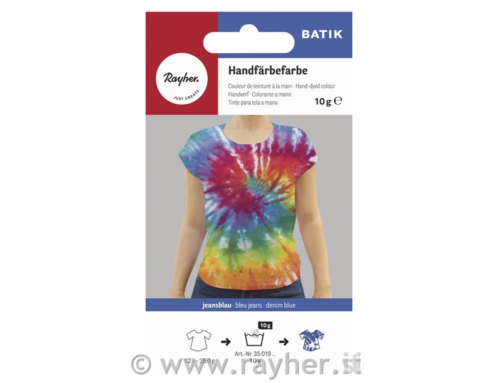 Colore per tessuti, lavaggio a manoblu denim