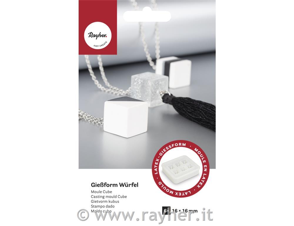 Stampo silicone dado, 6 forme: 16x16mm,bus.blis. 1pz
