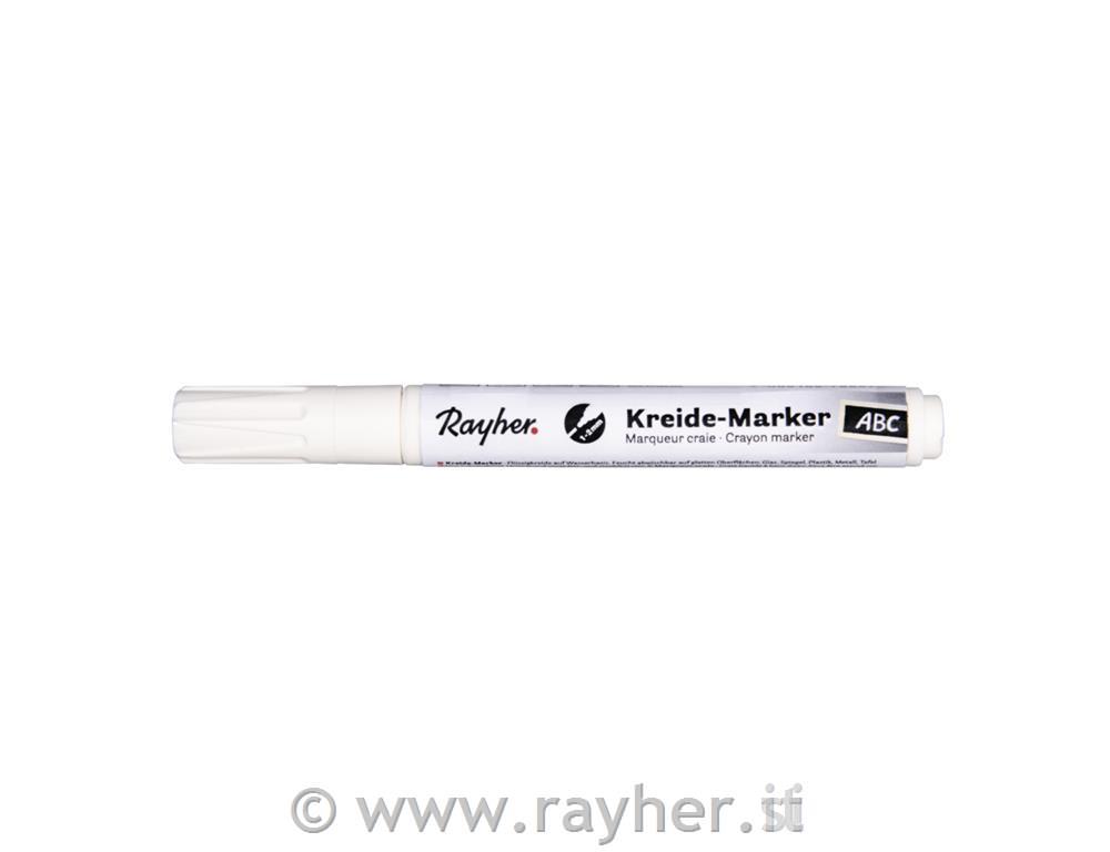 Crayon marker, white, Round tip, 1-2mm