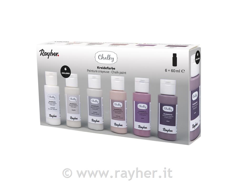 Kredne barve Chalky set 6x60 ml, roza set