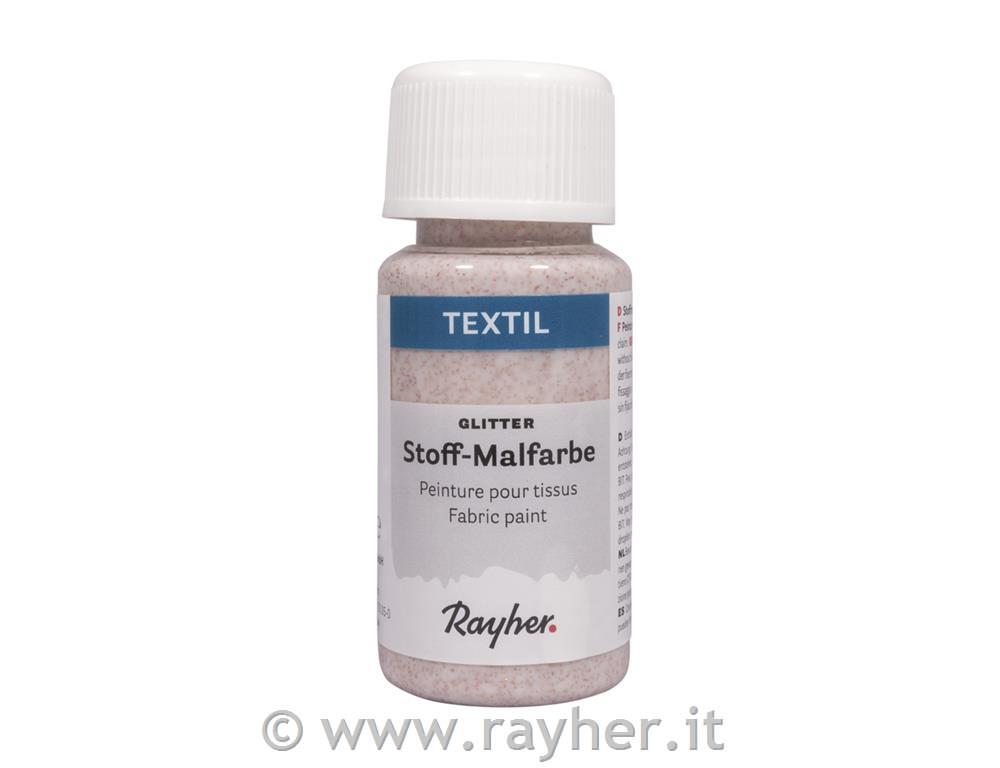 Barva za tekstil bleščice, bledo rožnata, 50ml