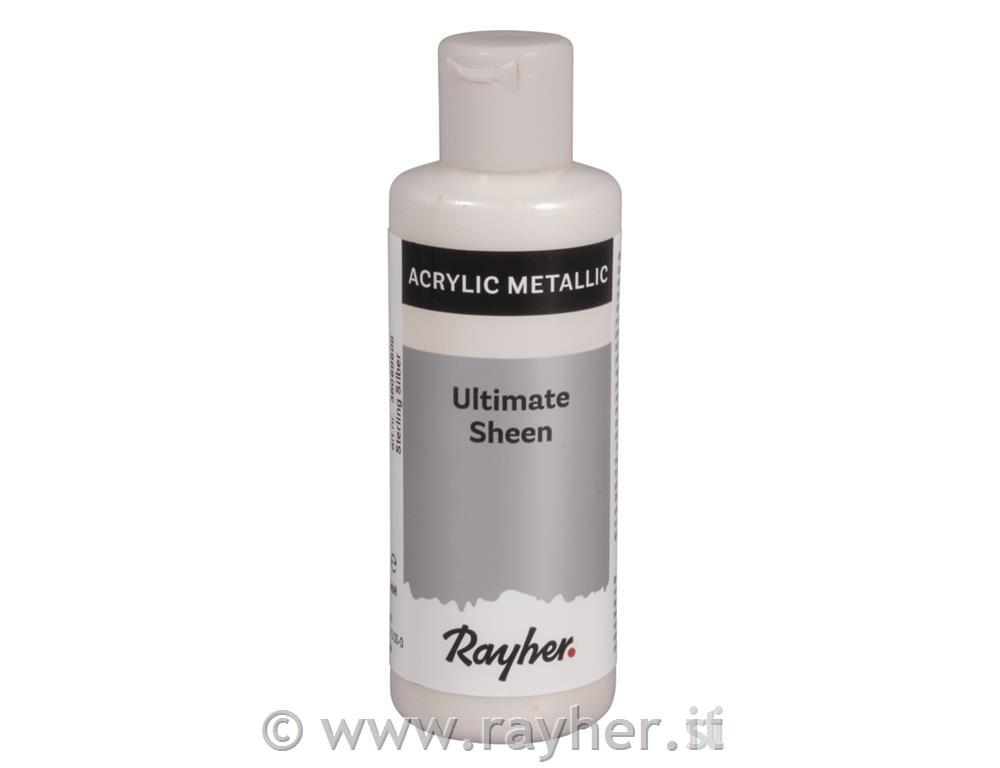 Ultimate Sheen acrylic paint, silver iridescending, metallic, bottle 80ml