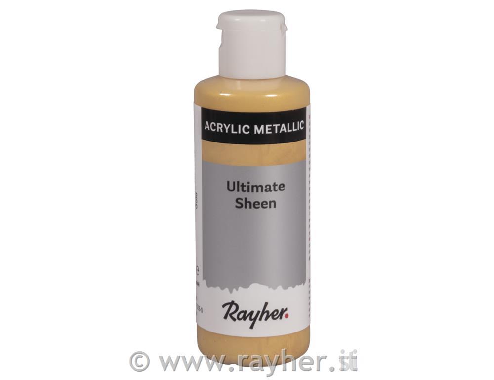 Ultimate Sheen acrylic paint, gold, metallic, bottle 80ml