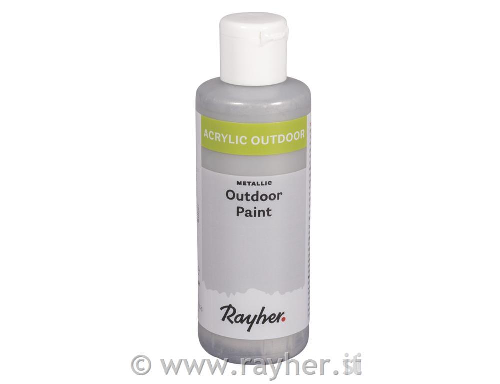 Akrilna barva za zunanjo uporabo, kovinska barva, briljantna srebrna, 80ml