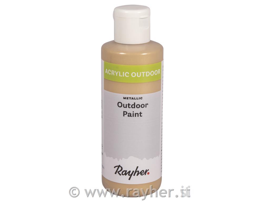 Outdoor Paint, acrylic, metallic, brilliant gold, bottle 80ml