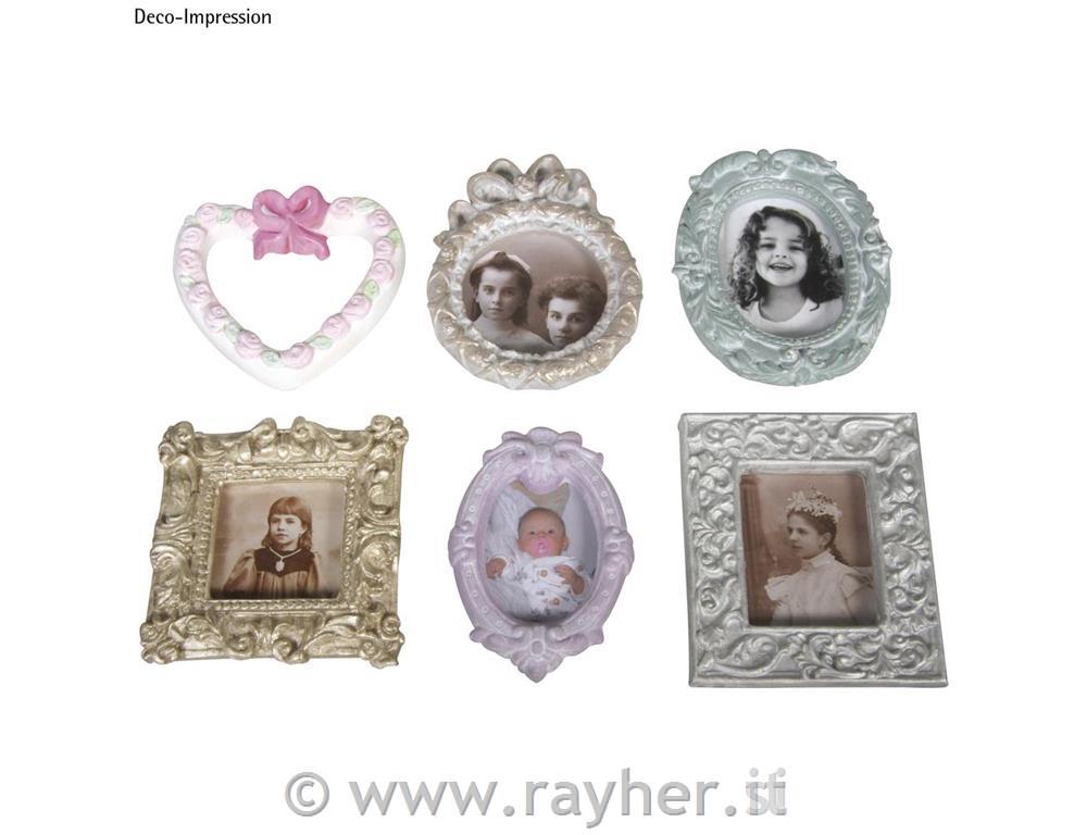 Stampo: cornici6 motivi, 6,5-8cm, mis: 23,2x18,3cm