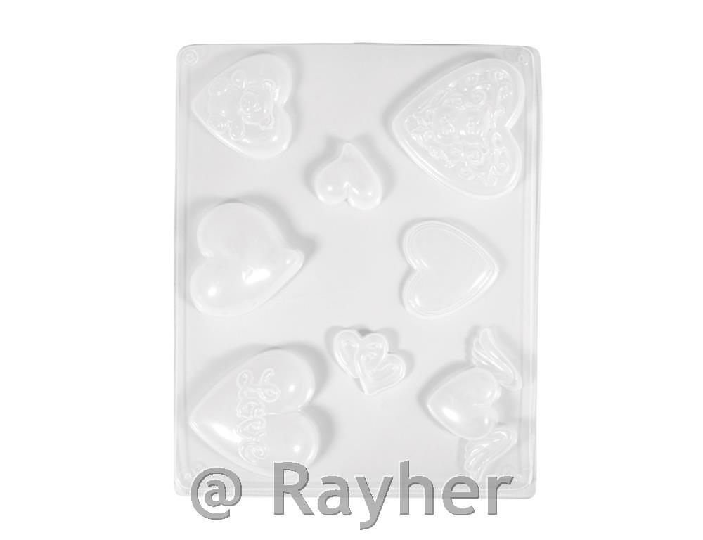 Casting mould: hearts, 8 motives, 3.5-7c