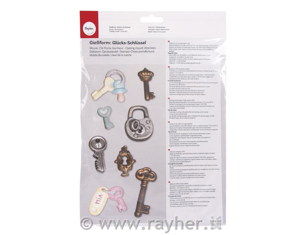 Stampino chiave della fortuna8 motivi, 3,5-7cm, misura 23,2x18,3cm