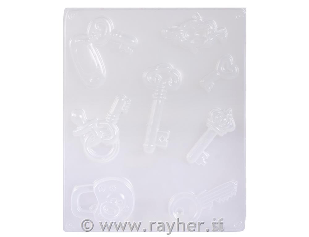 Stampino chiave della fortuna8 motivi, 3,5-7cm, misura 23,2x18,3cm