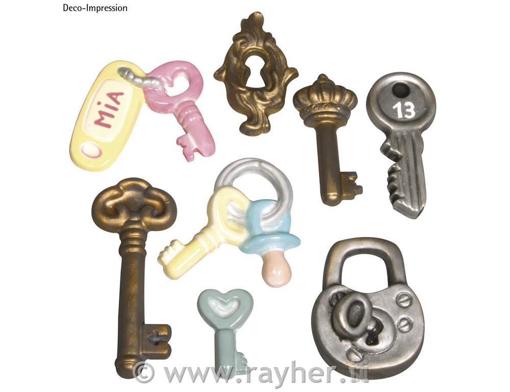 Stampino chiave della fortuna8 motivi, 3,5-7cm, misura 23,2x18,3cm