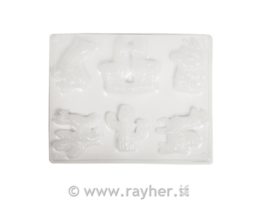 Casting mould: Llamas, 6 motifs,5-8.5x6.7-8cm, tab-bag 1pc
