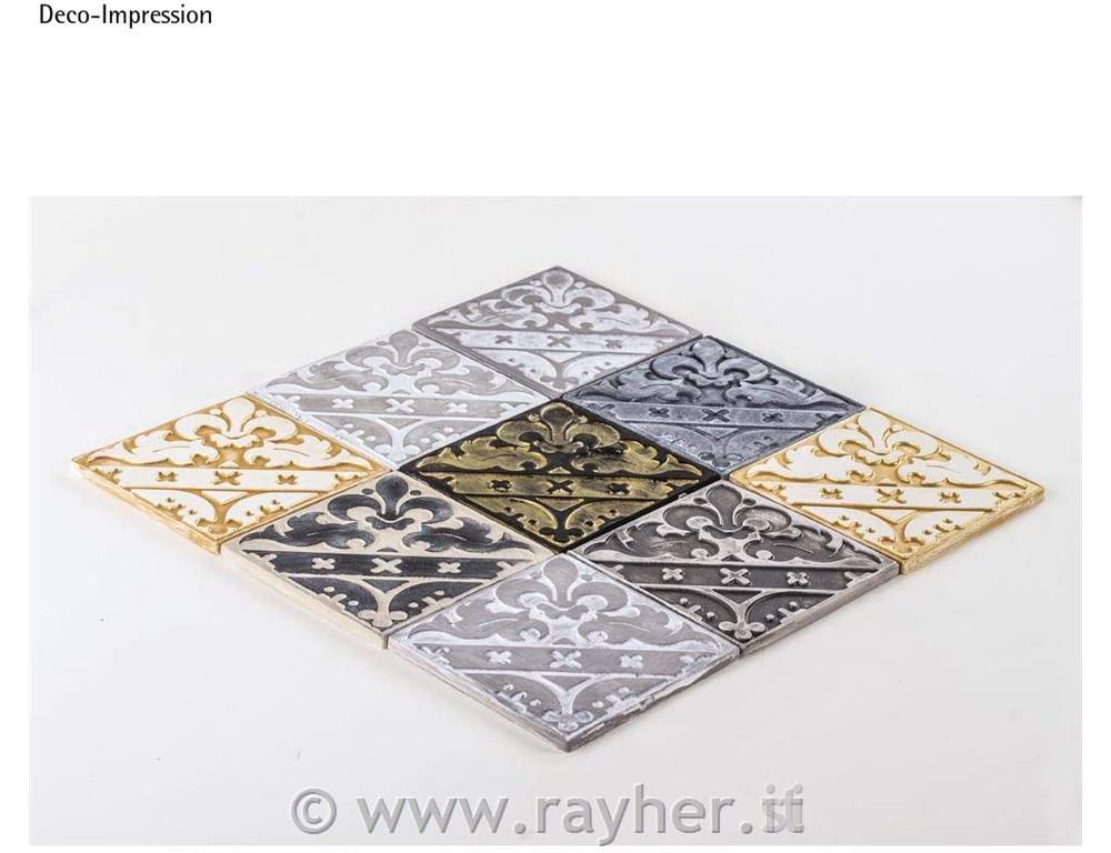 Relief casting plate Ornament, 11x11cm,tab-bag 1pc