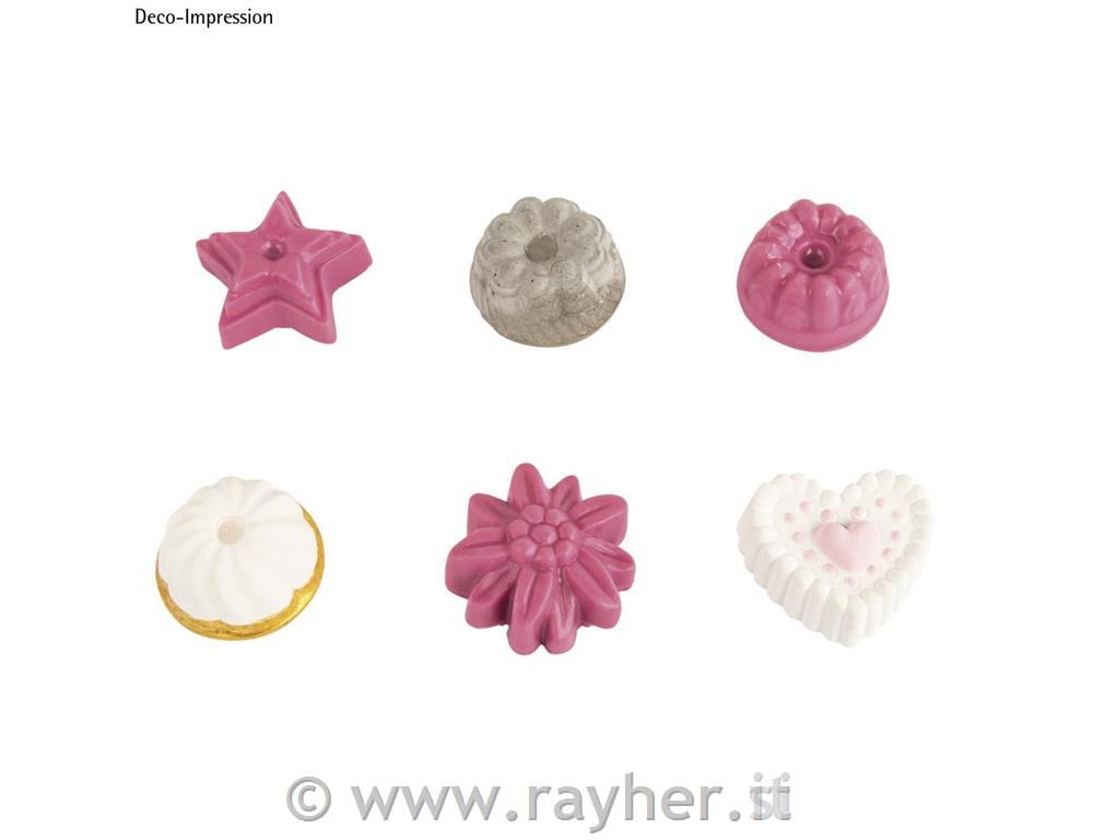 Stampo: Petit Fours, 4-4,5cm o, 6 motivi, bus.blis. 1pz