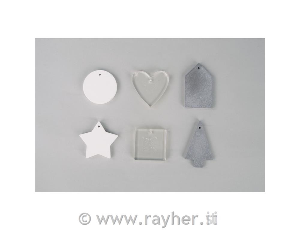 Silicone casting mould Decorative shapes14.5x26x1cm, 6 forms, box 1pc