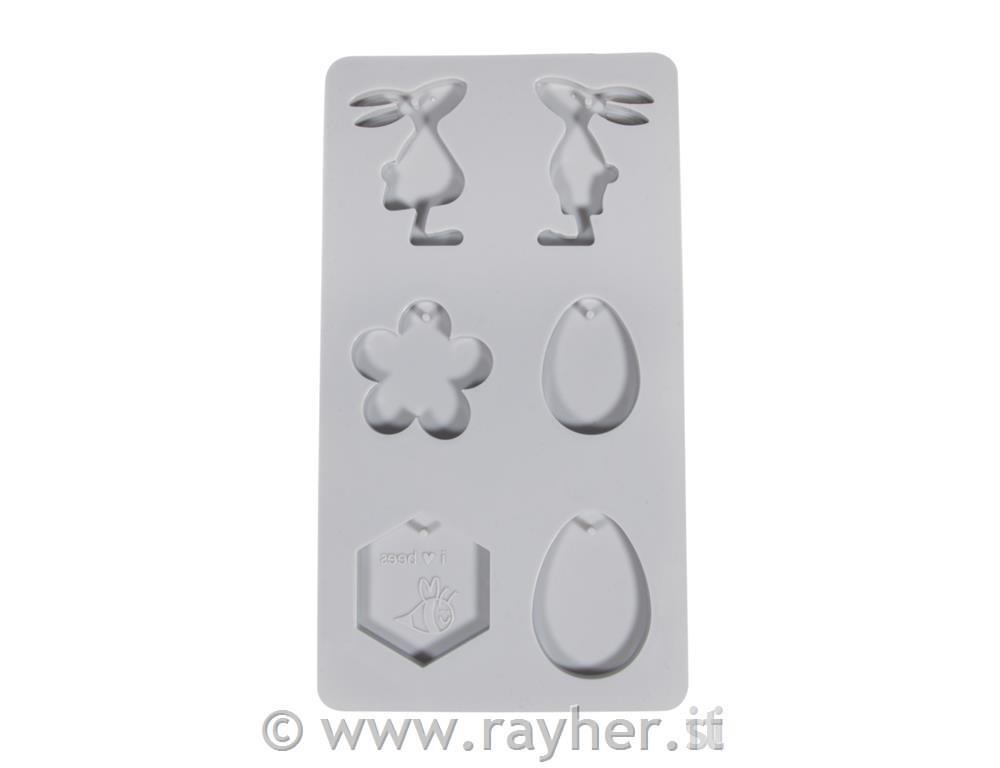 Silicone cast.mould Easter friends +bees