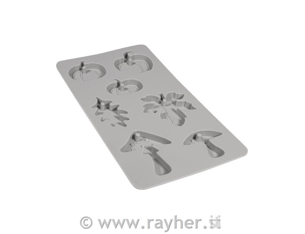 Stampo in silicone: zucca, fungo, foglia