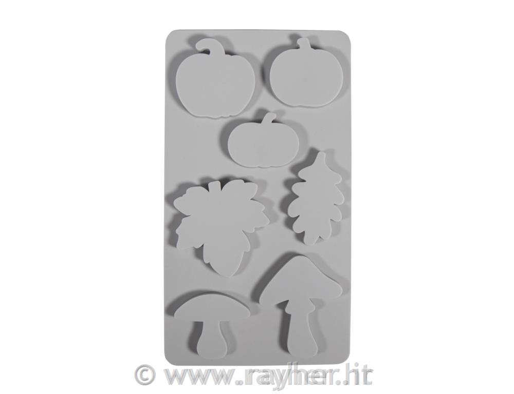 Stampo in silicone: zucca, fungo, foglia
