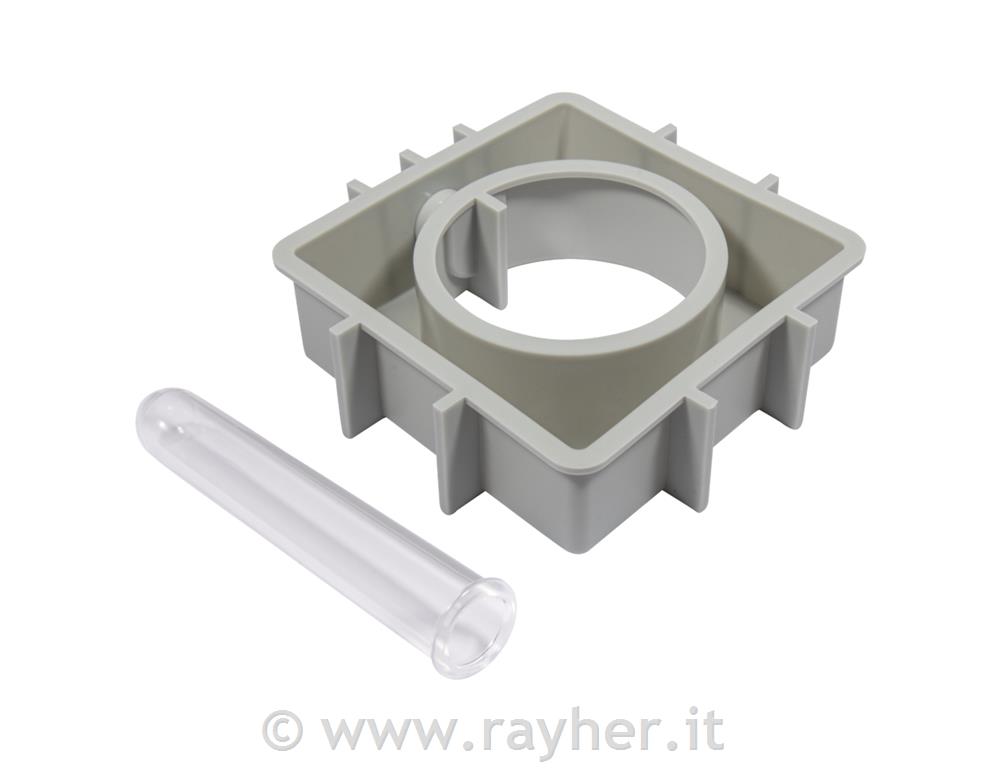 Silicone mould Vase, square with circle,11x3.7x11cm, f. test tube and candle