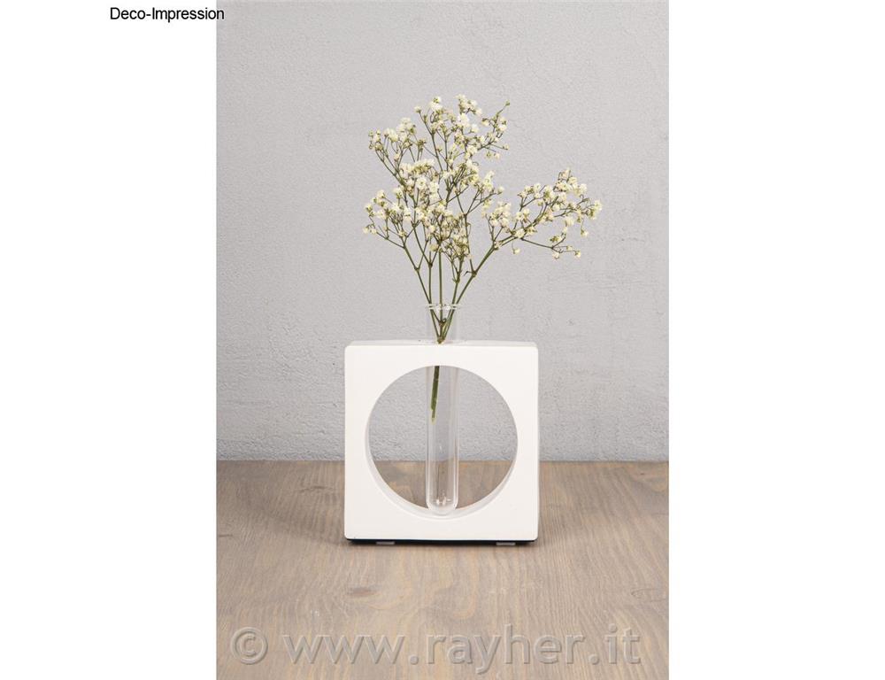 Silicone mould Vase, square with circle,11x3.7x11cm, f. test tube and candle